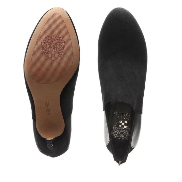 Womens Vince Camuto Vaniesha Black Suede Ankle Heeled Bootie Size 9M/39 - Picture 5 of 14